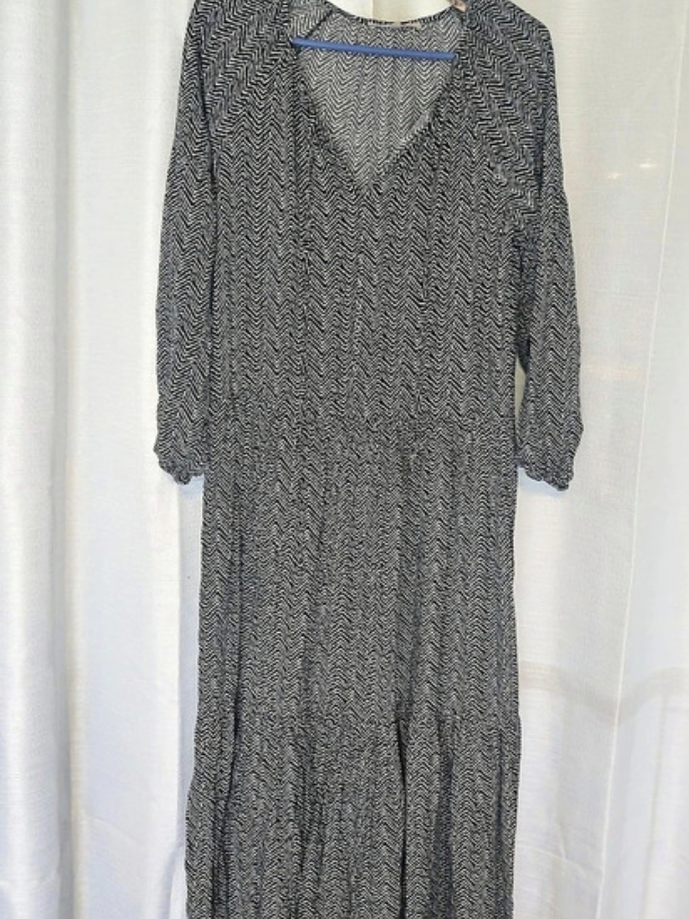 My Danielle Black & White Geometric Maxi Dress